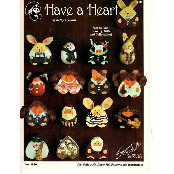 Suzanne McNeill Have a Heart Pins, Jewelry Vintage Tole Painting Patterns - Picture 1 of 1